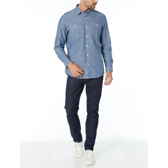 Men's Regular-Fit Long-Sleeve Chambray Shirt - Picture 4 of 5